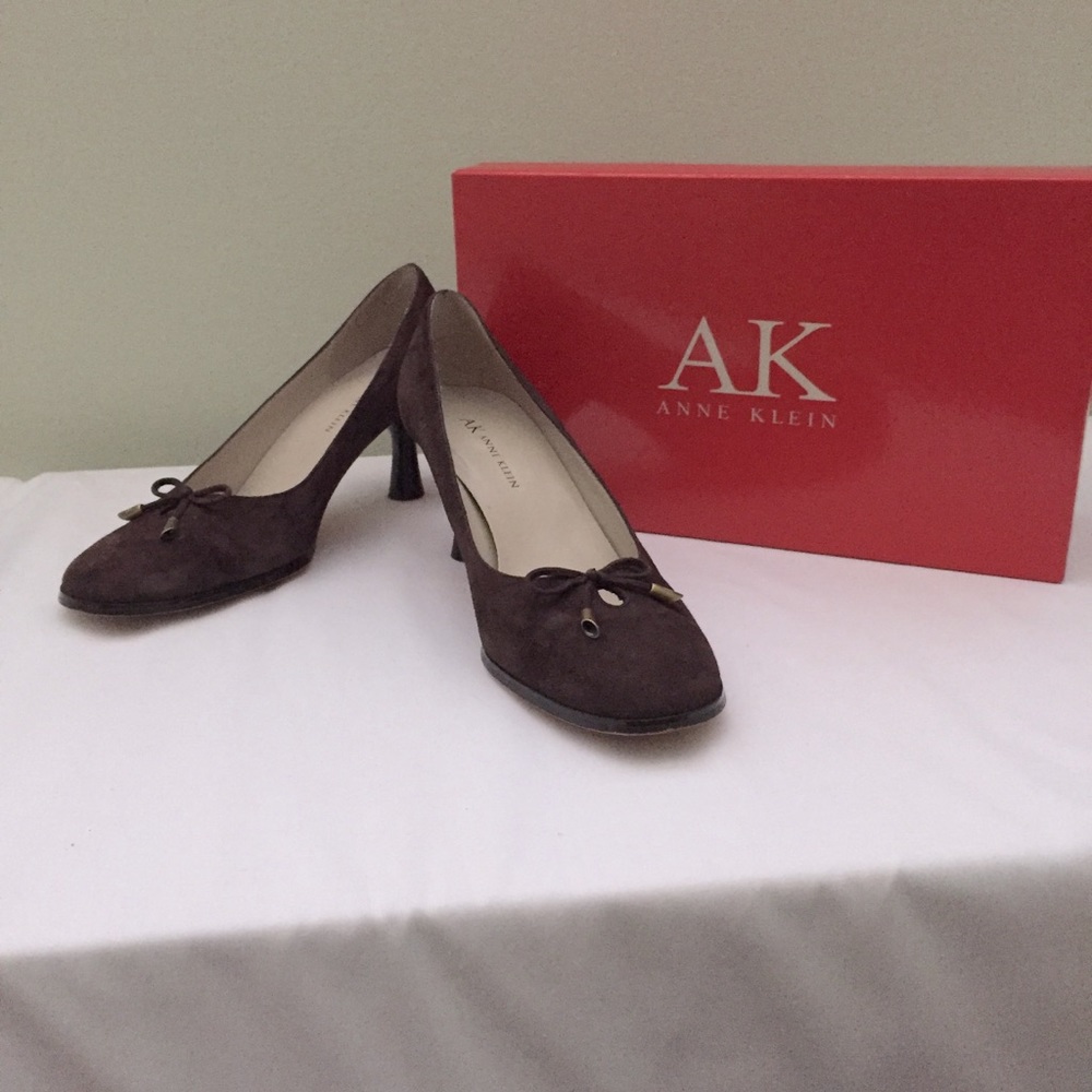 🤎Chocolate Suede round toe stack heel bow tie classy design